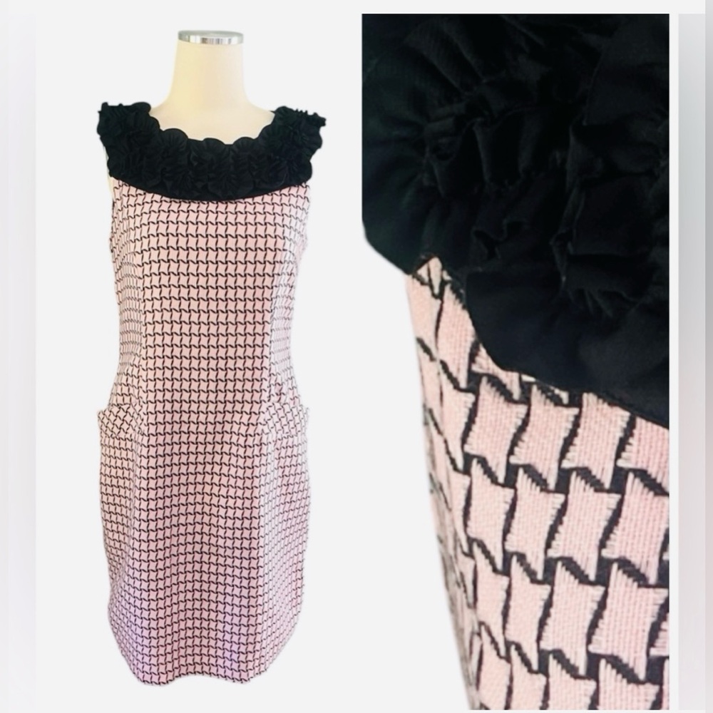 RABBIT RABBIT RABBIT MOD Floral Neckline Sheath Dress Sz 8
